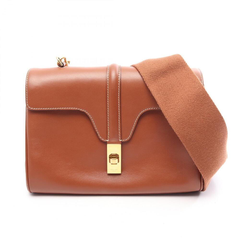 Celine Teen Soft Shoulder Bag Leather Brown